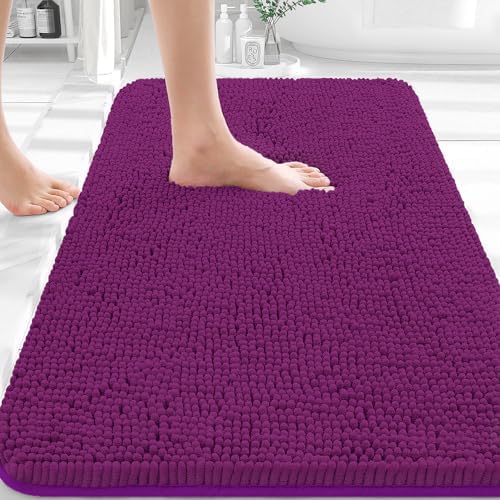 OLANLY Bathroom Rugs 32x20, Extra Soft Absorbent Chenille Bath Rugs by OLANLY