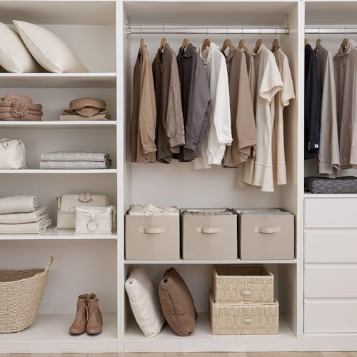 StorageWorks Storage Baskets for Shelves, Light Brown, Extra Large, 3-Pack - Image 2