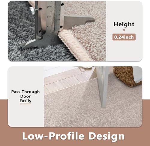 2x8 Oatmeal/White Runner Rug Non-Slip Washable for Hallway Kitchen Bedroom - Image 6