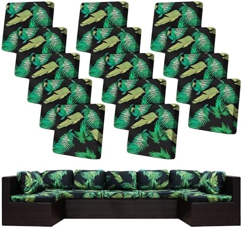 14 Pcs Outdoor Cushion Covers, Patio Sofa Cushion Covers Replacement by BIETYONE