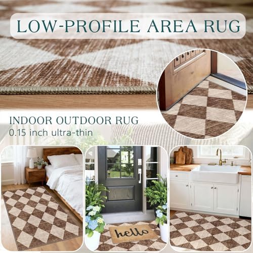 Checkered Entryway Rug - 28"x43" Front Door Mat Indoor Entrance - Image 5