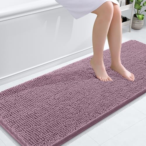 OLANLY Bathroom Runner Rugs 59x24, Extra Soft Absorbent Chenille Bath Rugs by OLANLY