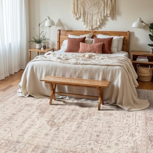 Rugxara 5x7 Soft Pink Washable Area Rug for Living Room,Bedroom, Girls Room - Image 3