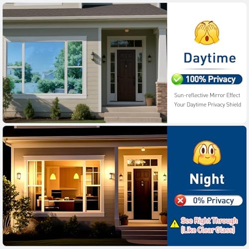 Coavas One Way Window Privacy Film, See Out Not in, Heat & UV, 35.4"X78.7" - Image 4