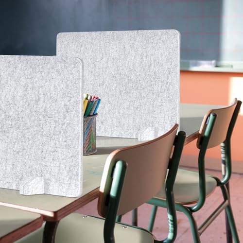 4 Pack Acoustic Desk Dividers, 24" x 20" (Silver Gray) - Image 6