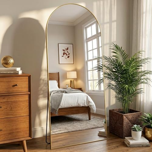69"x28" Arched Full Length Mirror, Full Body Mirror, Gold by Furnbar
