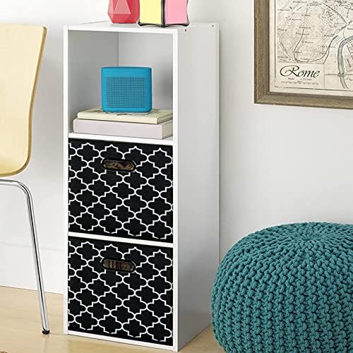 Fabric Cloth Storage Bins,Fabric Cube Organizer with Dual Handles Foldable Cube Storage Baskets for Home Bedroom Storage,Set of 3,(Black light) - Image 6