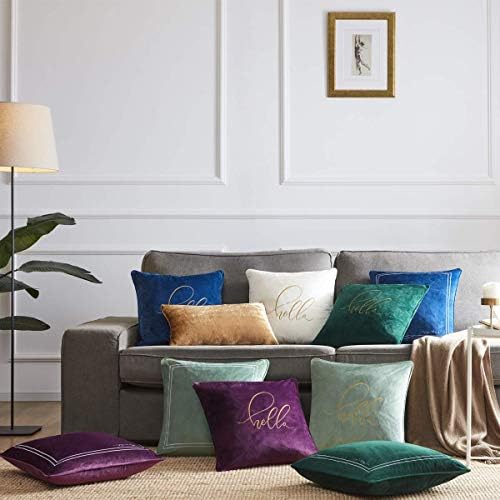 GIGIZAZA Gold Velvet Pillow Covers 12x20 Decorative Pillows Pack of 2 - Image 7