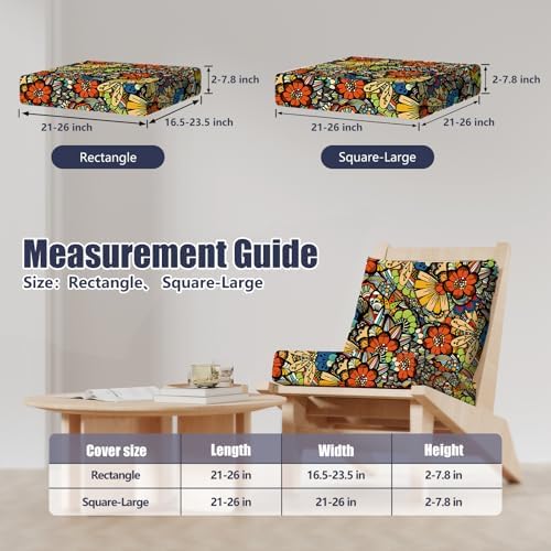 8Pcs Outdoor Cushion Covers, Stretch Patio Furniture Couch Chair Slipcovers - Image 2
