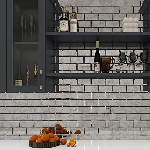 Lovdeco Peel and Stick Antique Beveled Mirror Tile Subway Mirror Glass Backsplash 3x6 Inch for Kitchen Bathroom Wall (40 Pcs, 5 SQ.FT.) - Image 4