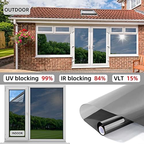 FuFin One-Way Window Privacy Film with Tools, Grey 31.5"×78.7" - Image 6