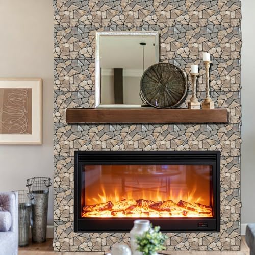 3D Self Adhesive Wall Panels,10 Pcs 3D Faux Brick Wall Panels -11.8"X11.8",PVC Tiles Backsplash DIY Brick Wallpaper Tile for Bedroom, Living Room, Kitchen, Fireplace - Image 3