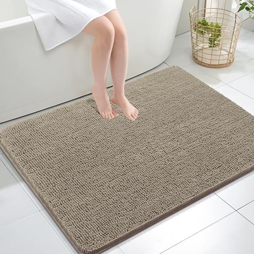 OLANLY Large Bathroom Rugs 40x32, Extra Soft Absorbent Chenille Bath Rugs by OLANLY