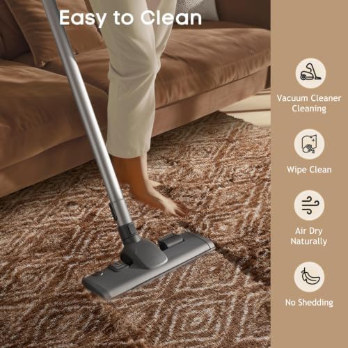 Ophanie Area Rugs for Bedroom Living Room,Color Brown and White,Size 6' x 9',Shape Rectangular - Image 6