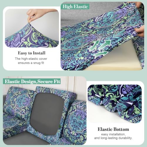 8Pcs Patio Cushion Covers Stretch Outdoor Furniture Protector Slipcovers - Image 4