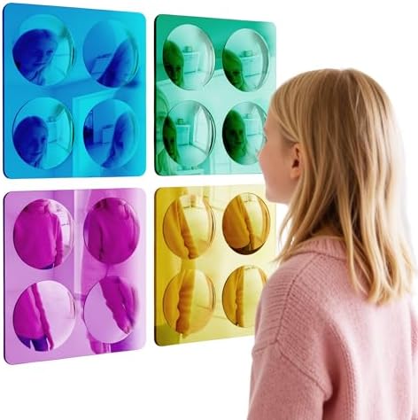 Special Supplies Sensory Bubble Wall Mirror - Interactive Colorful Acrylic Mirrors for Wall Decoration and Sensory Toys for Kids Classroom or Home - Room Decor -Visual, Tactile Stimulation - (4) by SpecialSupplies