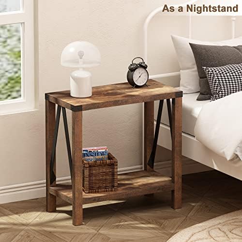 ChooChoo Farmhouse End Tables Living Room Set of 2, Narrow Side Tables - Image 6