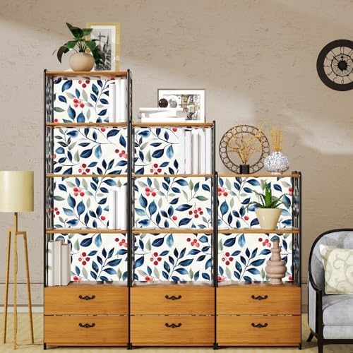 Danodoi Dark Blue Vintage Leaf Peel and Stick Wallpaper 17.5" x 118" | Waterproof Vinyl Self Adhesive Removable Renter Friendly Floral Contact Paper - Image 5