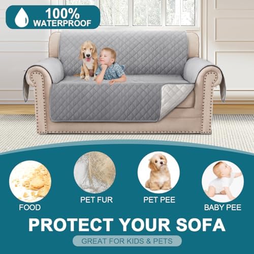 Turquoize 100% Waterproof Sofa Covers Couch Cover for Dogs, Loveseat 54" - Image 2