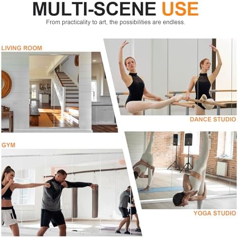 Delma Home Gym Mirror, 70''x24''x2PCS, Silver - Image 6