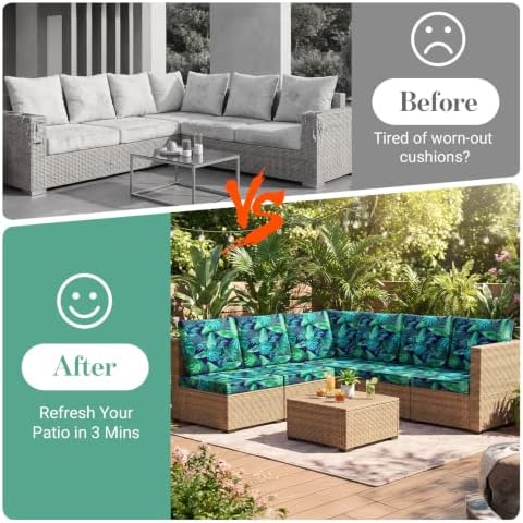 12Pcs Patio Cushion Covers Stretch Outdoor Furniture Protector Slipcovers - Image 5