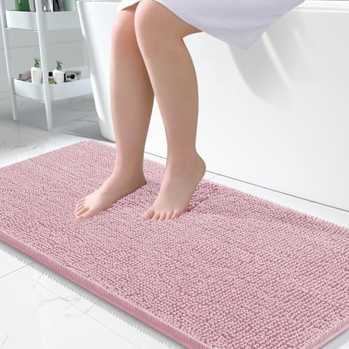 OLANLY Bathroom Runner Rugs 45x27, Extra Soft Absorbent Chenille Bath Rugs by OLANLY