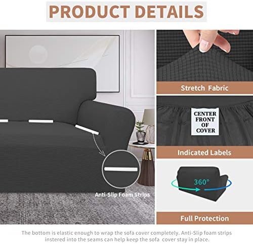 Easy-Going 100% Waterproof Loveseat Couch Cover Stretch Jacquard Sofa Cover - Image 4