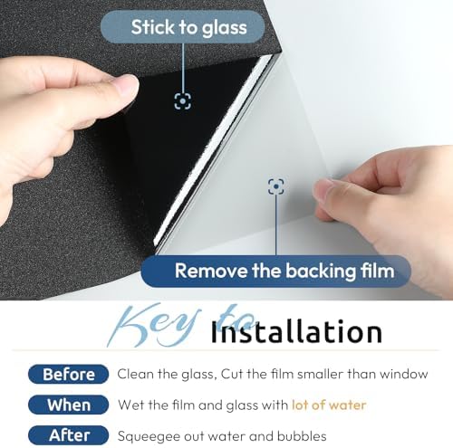 rabbitgoo Blackout Window Film Room Darkening Light Blocking 23.6" x 78.7" - Image 5
