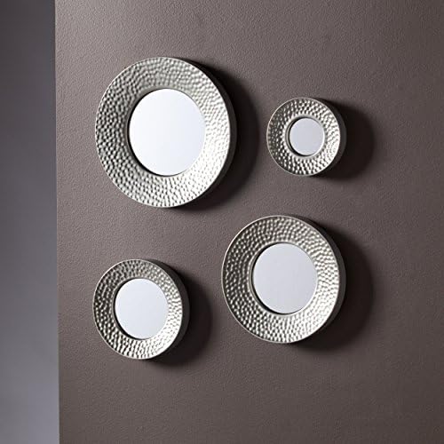 SEI Furniture - Callari Silver Sphere Wall Mirror - 4 Piece Set- Hammered Silver - Transitional Design, Iron - Fully Assembled - Ideal for Bathroom, Entryway (WS6825) - Image 5