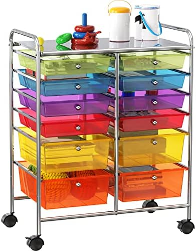 Simple Houseware 12 Drawers Rolling Utility Cart Organizer, Multicolor by SimpleHouseware