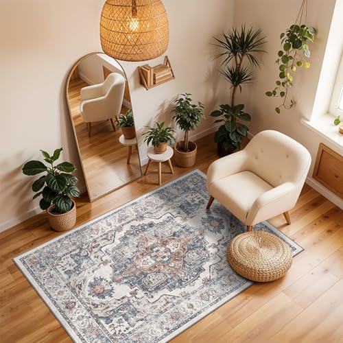 Washable 3x4 Entryway Area Rugs: Farmhouse Non-Slip kitchen Sink Floor Mats Water-Resistant Small Carpet for Bathroom Living Room Thin Soft Doormat Easy-Clean Decorative Rug for Pets Family(3x4,Brick) - Image 2