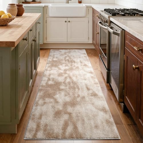 2x8 Tie-dye Light Tan Runner Rug Non-Slip Washable for Hallway Kitchen - Image 7