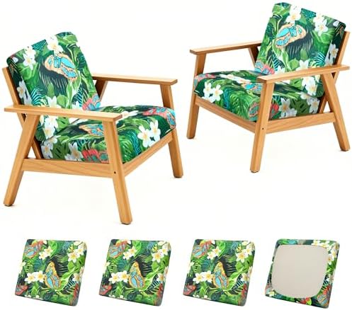 4 Pcs Outdoor Cushion Covers, Patio Sofa Cushion Covers Replacement by BIETYONE