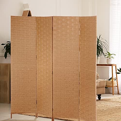 FDW 4-Panel Folding Room Divider | 6ft, Natural | Light & Portable - Image 2