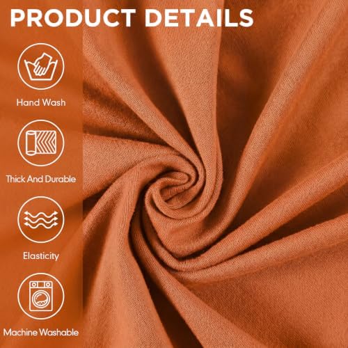 Peryiter 3 Pcs Couch and Loveseat Sofa Covers,Orange,Milk Silk - Image 5
