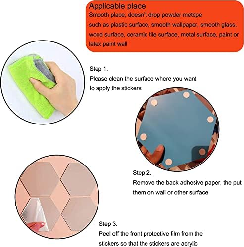 3D Hexagon Acrylic Mirror Wall Decor - Self Adhesive Tiles (30 PCS) - Image 5