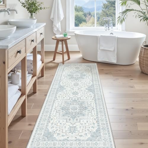 Madane Washable Kitchen Runner Rug 2x6 Rugs Runners for Hallways, Sky Blue - Image 2