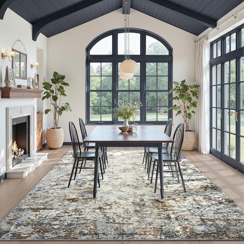 Toneed Washable 6x9 Area Rug with Non-Slip Backing for Living Room - Image 3