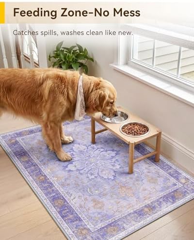 RELEANY Washable Area Rug, Small 2'x3', Purple - Image 3
