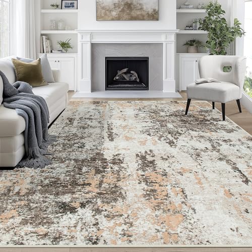 8x10 Area Rugs for Living Room Washable Bedroom Dining Room Brown Beige by Aelenmu