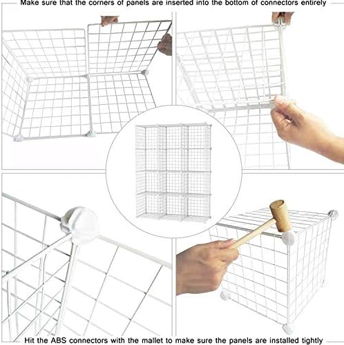 C&AHOME Wire Cube Storage, 12-Cube Storage Organizer Metal, C Grids, White - Image 7