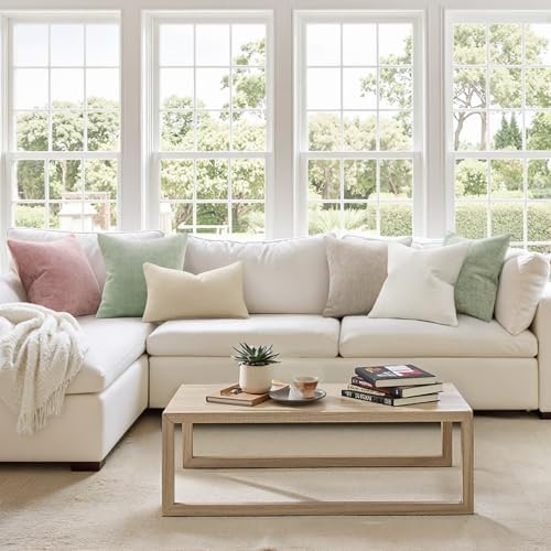 MIULEE Decorative Couch Throw Pillow Covers 18x18 Inch Pink 2 Pack - Image 2