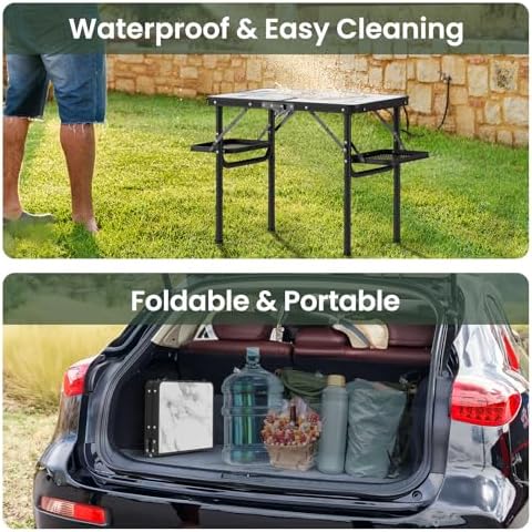 Titanker Small Camp Table 2ft, Folding Camping Table Portable with Storage Bag & Side Racks, Picnic & Beach Table, Car Camping Essentials, Aluminum Light & Solid - Image 7