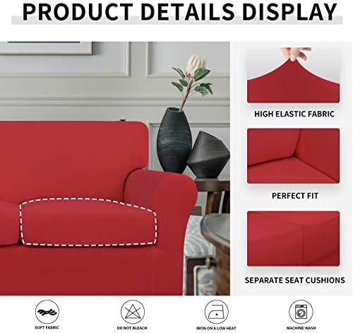 Easy-Going Stretch Oversized Loveseat Couch Cover for 2 Cushion Washable - Image 6
