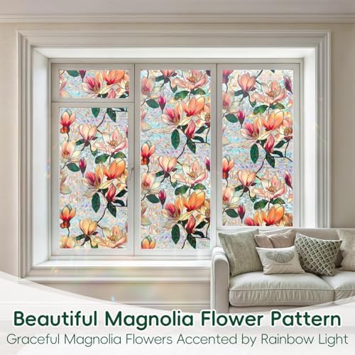 DUOFIRE Stained Glass Window Film, Window Privacy Film, 16.92" x 78.74" - Image 4