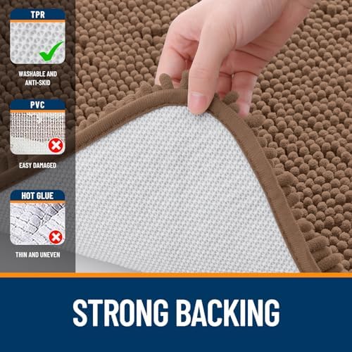 OLANLY Large Bathroom Rugs 47x32, Extra Soft Absorbent Chenille Bath Rugs - Image 6