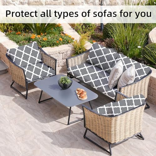 8 Pcs Outdoor Cushion Covers, Patio Sofa Cushion Covers Replacement - Image 5