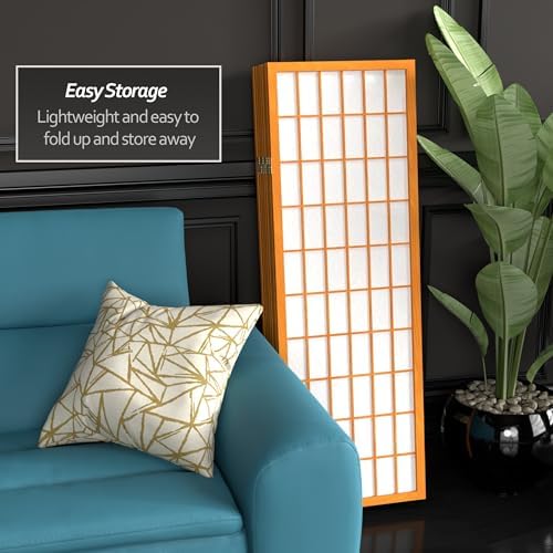 Red Lantern 4 ft. Short Window Pane Shoji Screen - Honey - 8 Panels - Image 6
