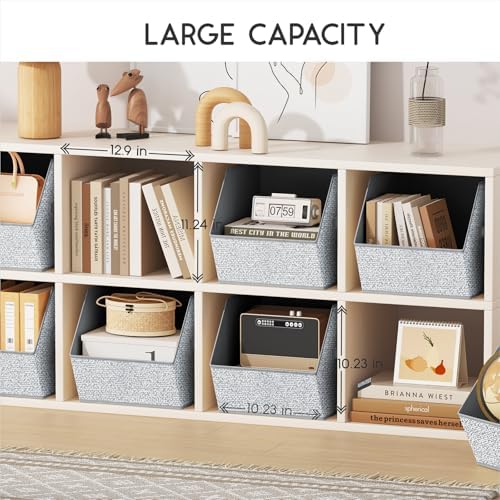 Homsorout Large Closet Storage Cubes - Closet Storage Bins with Dual Handles for Clothes, Towels, Toys, Shelf Organizer Bins for Bedroom, Nursery, Shelves, Small Spaces, Ant Light Gray, 3 Pack - Image 2