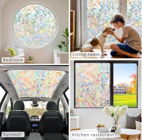 Stained Window Privacy Film,Rainbow Glass Cling，29.5 inch x 157.4 inch - Image 5